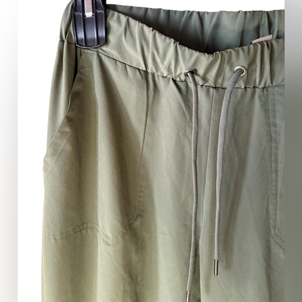 Cute bcg Joggers Olive Green Sz S Elastic Waist With Drawstring  Zipper Pockets